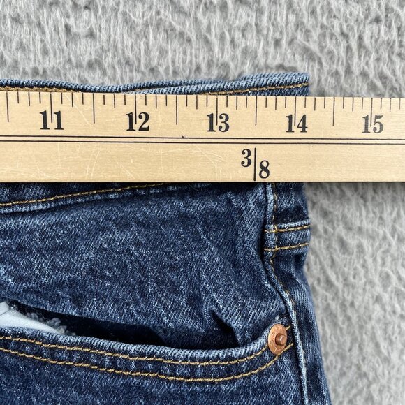 Levis Premium Wedgie Jeans Womens 28 Button Fly Mid Rise Denim Dark Wash - Picture 6 of 11